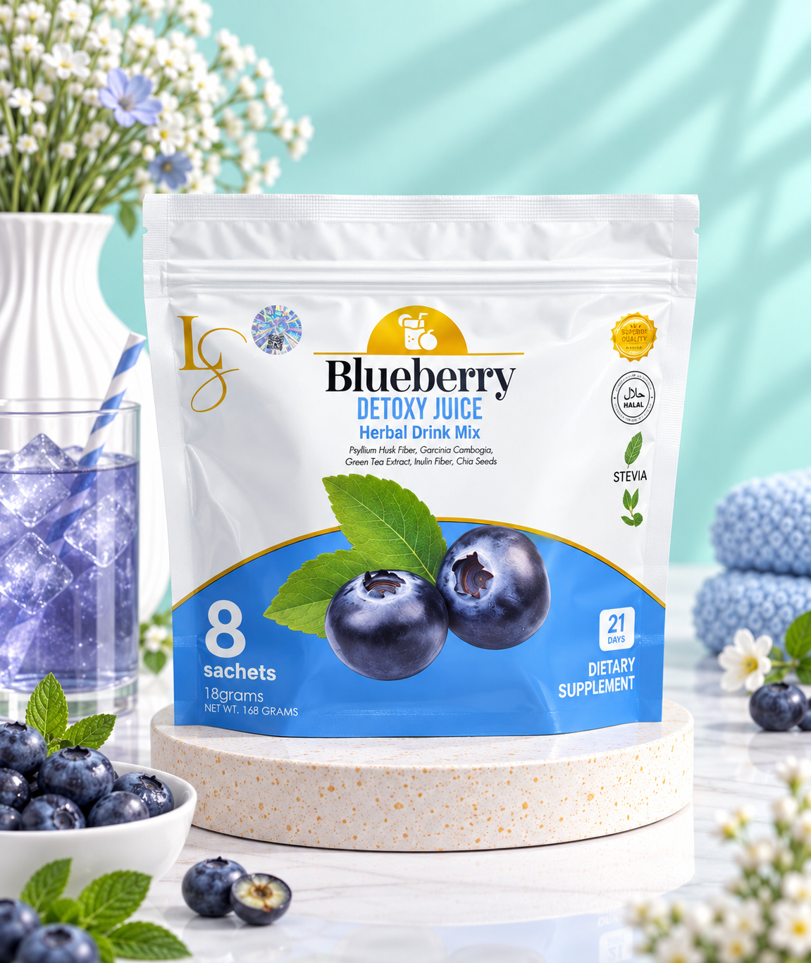 LLUXE SLIM Detoxy Juice (Blueberry) 8Sachets