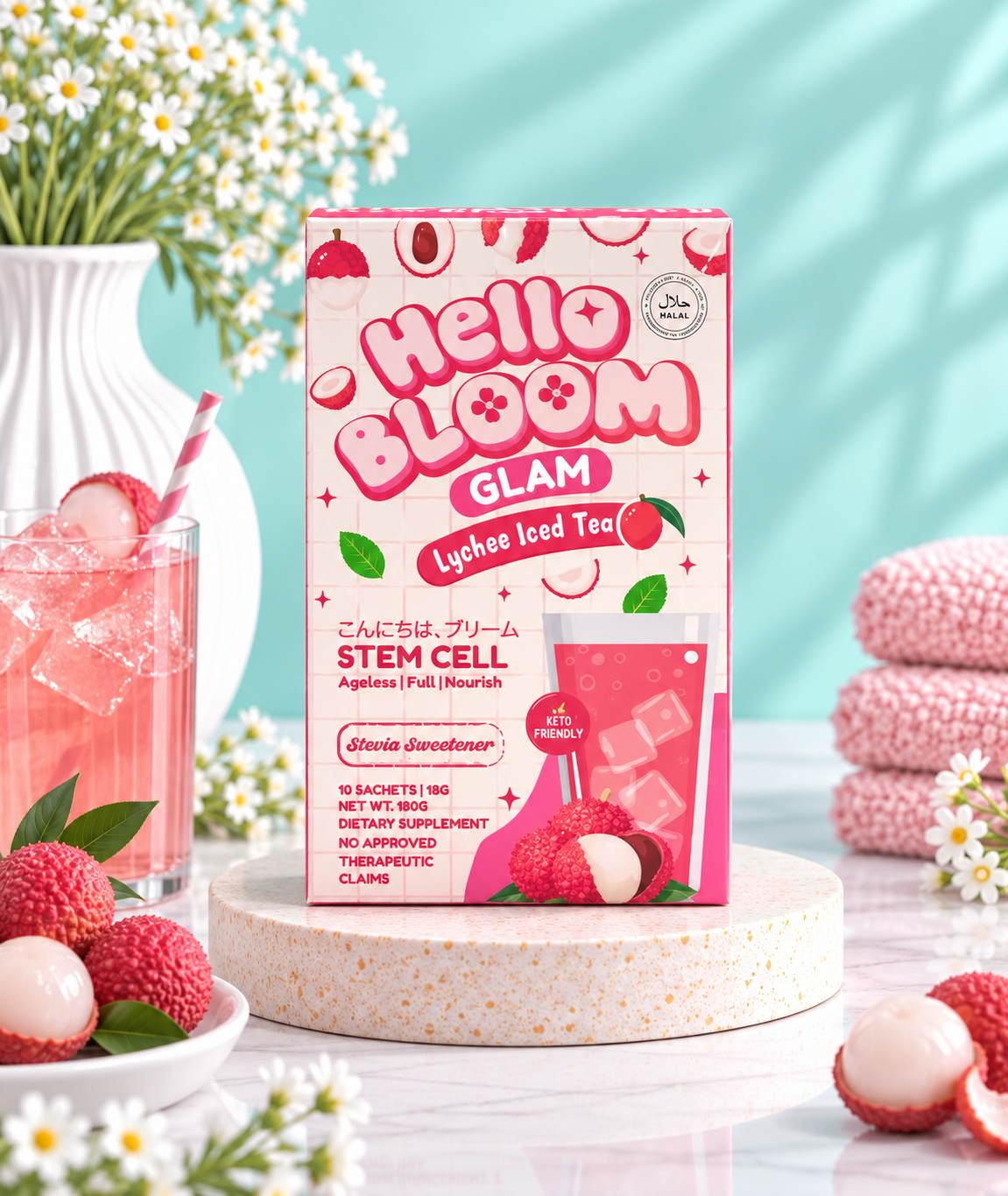 Hello Bloom Glam Lychee Iced Tea 10 Sachets