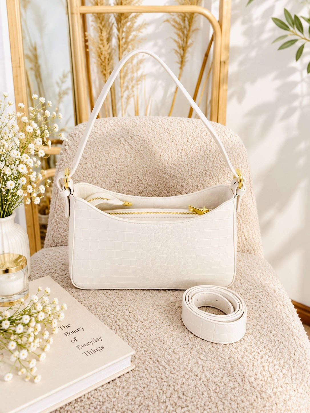 #4 Structured Shoulder & Crossbody Bag (White)