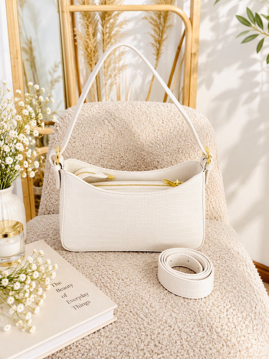 #4 Structured Shoulder & Crossbody Bag (White)