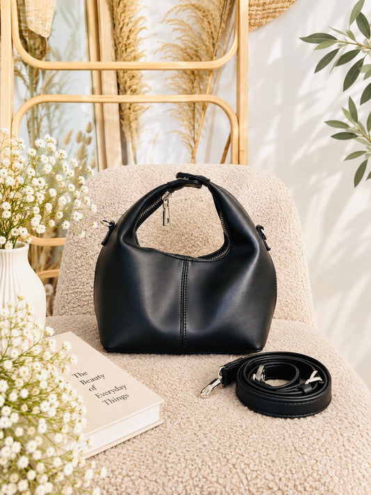 #8 Magnetic Handle Hobo Bag with Crossbody Strap