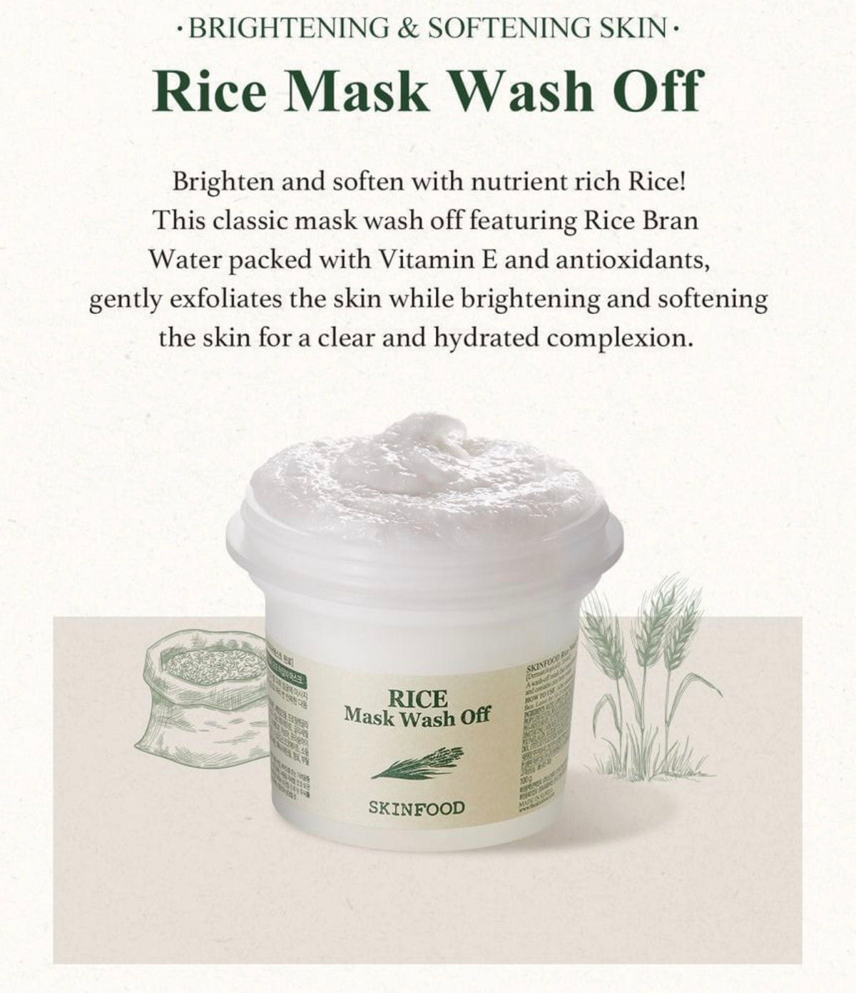 SKIN FOOD RICE MASK WASH OFF